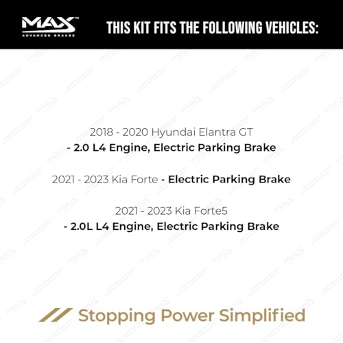 Image of Max Advanced Brakes Front & Rear Brake Kit Compatible With 2021-2023 Kia Forte (EPB) Replacement Premium OE Disc Brake Rotors and Ceramic Brake Pads