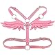 YIOTMOP Leder Harness Damen Oberkörper SM Sexy BH Brustgurt Body Harness Einstellbar Dessous Gürtel Fetisch Erotik Riemenbody Brustgurte Engelsflügel (Rosa)
