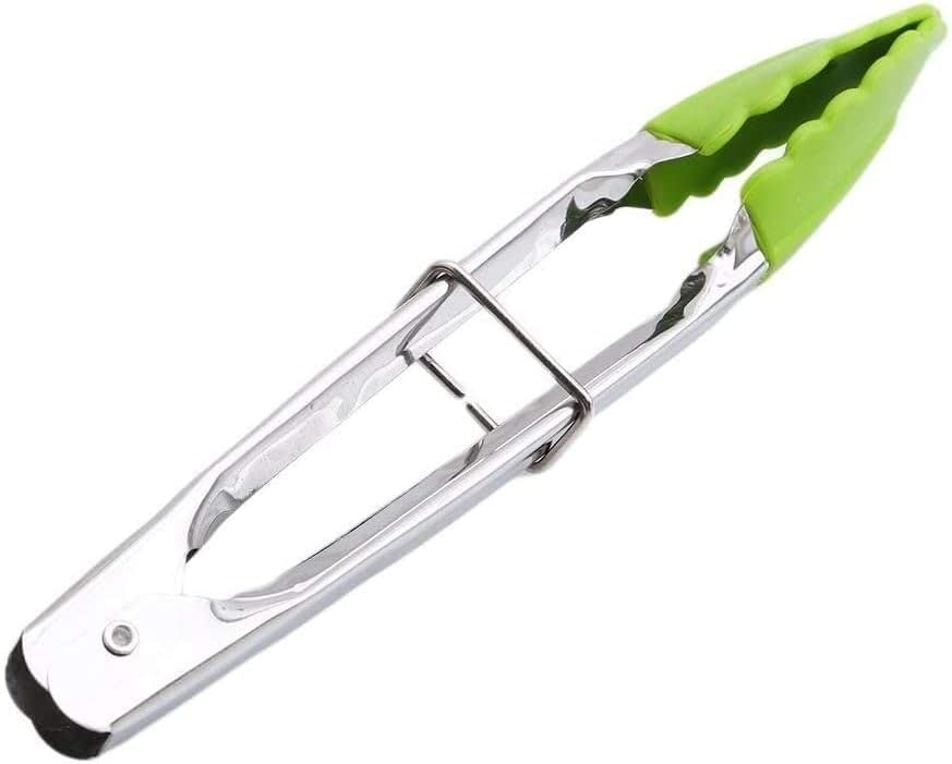 Silicone di Titanio di Metallo Pinze da Cucina Verdi in Silicone da Cucina in Acciaio Inossidabile Premium