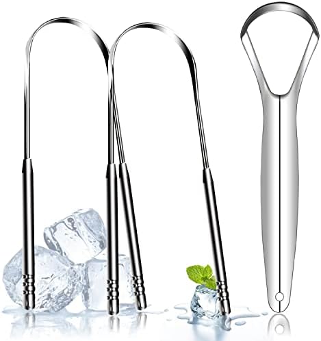 Premium Tongue Scraper, 3PCS Tongue Scraper, Stainless Steel Tongue Scrapers, Tounge Scraper Cleaner, Professional Tongue Brush,Tongue Coating Remover, Oral Care