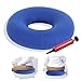 TUAKIMCE Cojín Circular Inflable con Bomba y Bolsa de Viaje - Flotador Hemorroides Diámetro 38 cm – Almohada Ortopédica para Coxis, Almorranas, Dolor en la Rabadilla, Coche, Oficina (Azul)