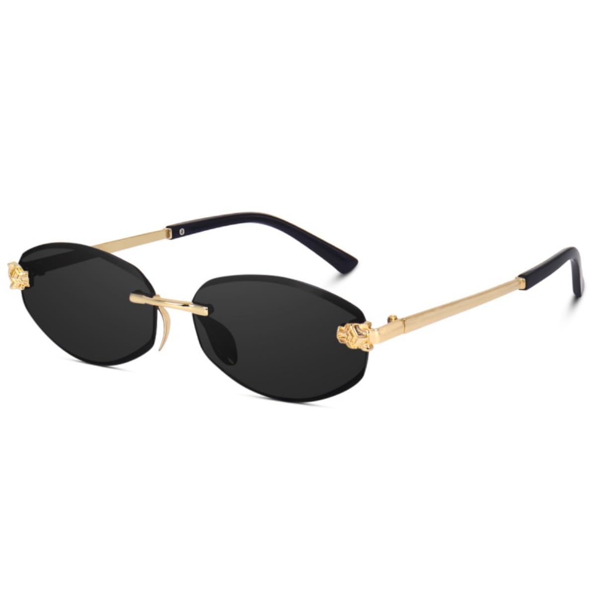 Desire Luxury Oval Rimless Sunglasses For Men Women, Cartiar Metal Frame, Non-Polarized UV Protection Frameless sunglass-image-48