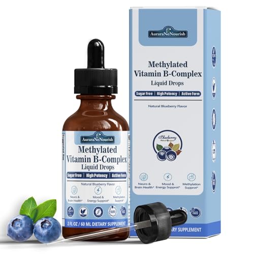 Methylated B Complex Liquid Drops, Complete Methyl B Complex Multivitamin w. 5-MTHF MethylFolate