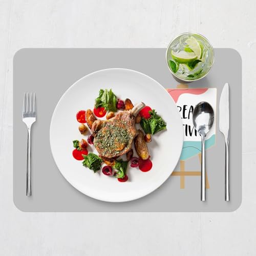 Sets de table souples en liège gris grand format 39,5 x 28,5 cm - 7