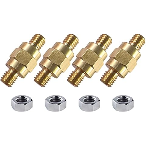 Orifort Side Post Battery Terminal Brass Bolt Stud, 3/8"-16 Standard Battery Side Post Extender Stud for GM Post (4 Pcs) Cover