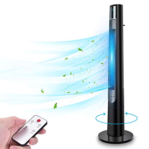 48'' Oscillating Tower Fan - Remote Control Cooling Fan for Rooms with 3