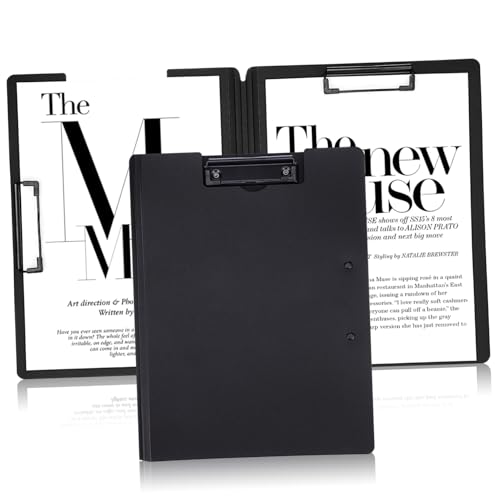 Housoutil 2個 折りたたみ式クリップボードファイル ポータブル書類収納二重