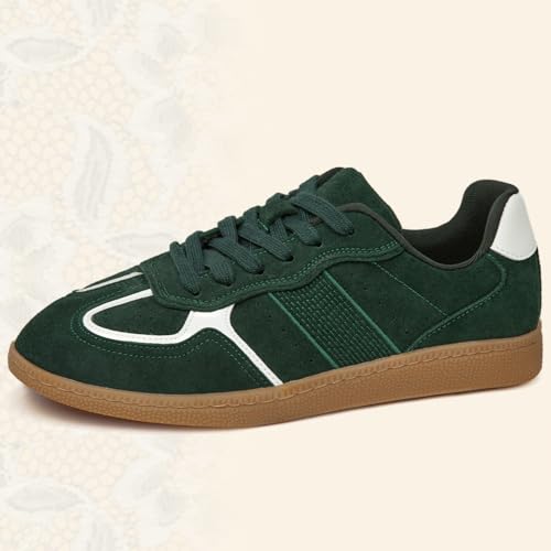 Image of Casual Sneakers for Women Lace Detail Elegant Ribbon Lace-Up Fashion Sneakers with Leather Upper Memory Foam Insole and Trendy Casual Shoes for Women