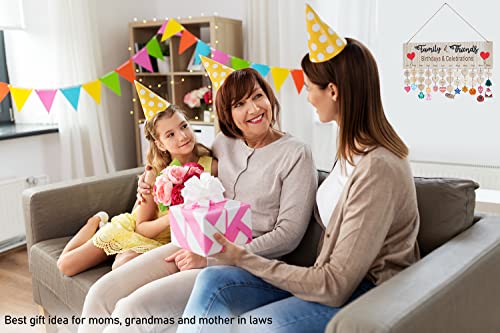 Great Mothers Day Presents For Mom, Family Birthday Plaque With Tags, Birthday Reminder Wall Hanging Family Birthday Calendar With Tags, Best Birthday Christmas Gifts For Mom Parents Grandparents #TOP5