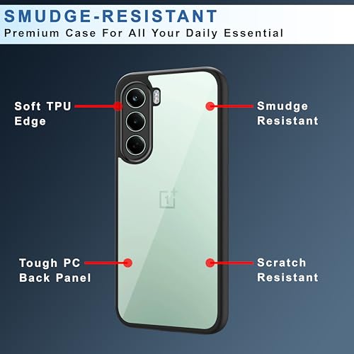 Image of CEDO Backcover for OnePlus Nord CE 6 Lite (5G) | Camera Protection Bump Shockproof Edge | Ultra Hybrid Transparent Acrylic Clear TPU+PC Hard Backcase Cover (Black)