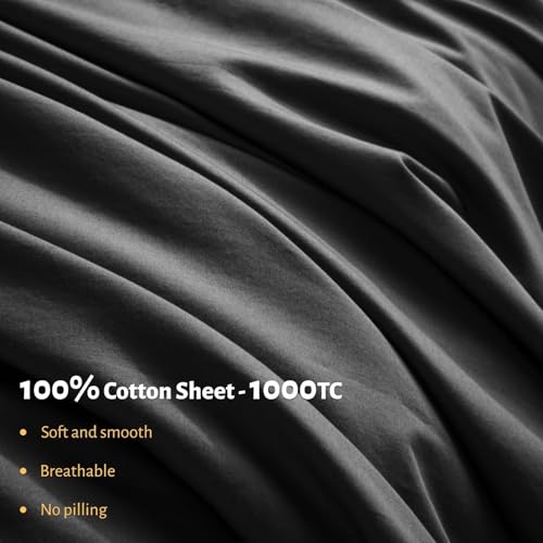 image for Shilucheng 100% Egyptian Cotton King Size Sheets Set - 1000 Thread Cou