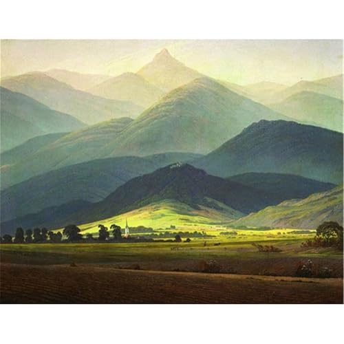 CaptainCrafts Paint by Numbers DIY Oil Painting Paint by Numbers Kits for Adults 16x20 INCH Art Deco Home (Frameless, Giant Mountains)