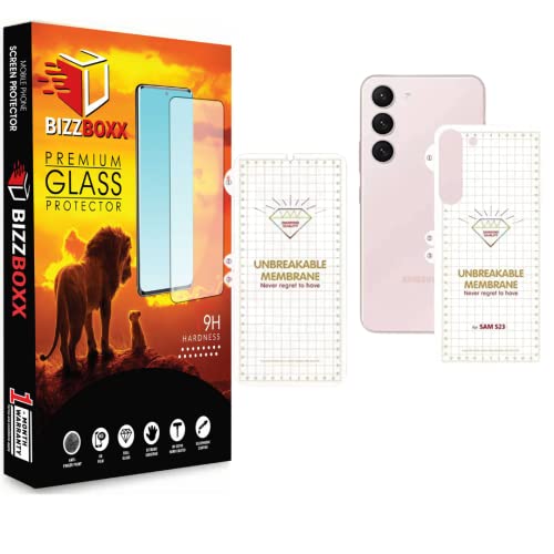 Image of Membrane Hydrogel Screen Protector Compatible With SAMSUNG Galaxy S23 5G | Front + Back (2 Pieces) | Fingerprint Unlock Compatible | Self-Healing Technology(Pack of 1)