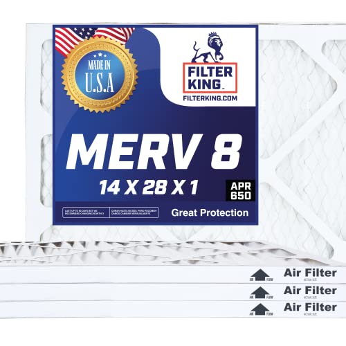 Filter King Air Filters 14X28X1 4-Pack | Merv 8 Hvac Pleated Ac Furnace Filters | Air Purifier | Replacement Filters For Clean, Healthy & Fresh Environment | Made In Usa #TOP19