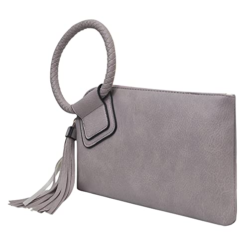 Image of NGIL Faux Leather Mini Wristlet Purse | Women's Handbag, Fashion Wristlet Wallet, Compact Everyday Purse with Fringe Tassel