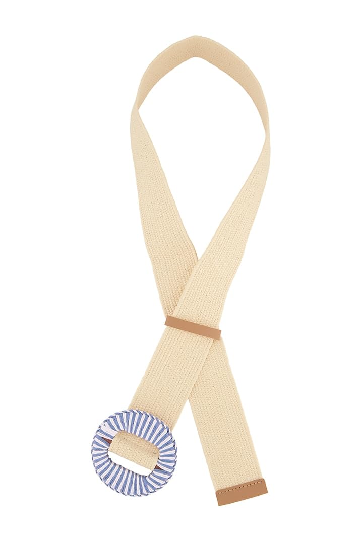 Ulla Popken Damen große Größen Übergrößen Plus Size Stretch-Gürtel, Flechtoptik, stufenlos einstellbar 850654