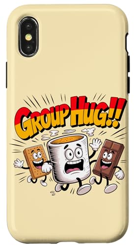 Group Hug Marshmallow Campfire Snack Divertido Camping Carcasa para iPhone X/XS