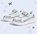LUCKY STEP Children/Kids/Boys/Girl Glitter Comfort Casual School Low Top Sneaker Strap Athletic Tennis Running Shoes (White Glitter,Little Kids 13)