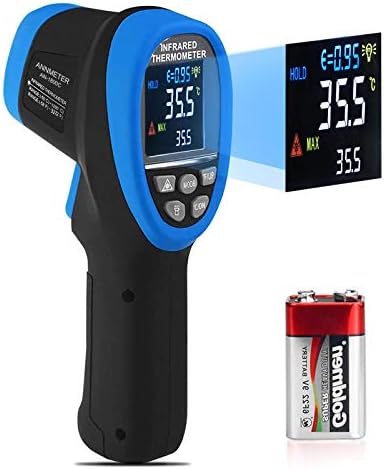 AIOMEST Digital Infrared Thermometer Non-Contact Pyrometer Temperature Range -58~3,272°F, Handheld Laser IR Temp Gun with Color LCD Display for Cooking Kiln HVAC ANNMETER AN-1800C (NOT for Human Temp)