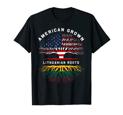Lituanian Roots American Grown Tree Patrimonio familiar Camiseta
