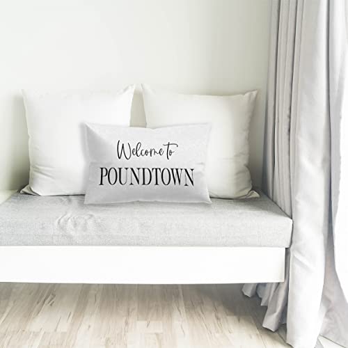 Knibeo Welcome To Poundtown Funny Bedroom Throw Pillow Cover,12'' X 20'' Inch Pillow Case,Funny Couple Bridal Shower Gifts,Home Bedroom Decor #TOP1