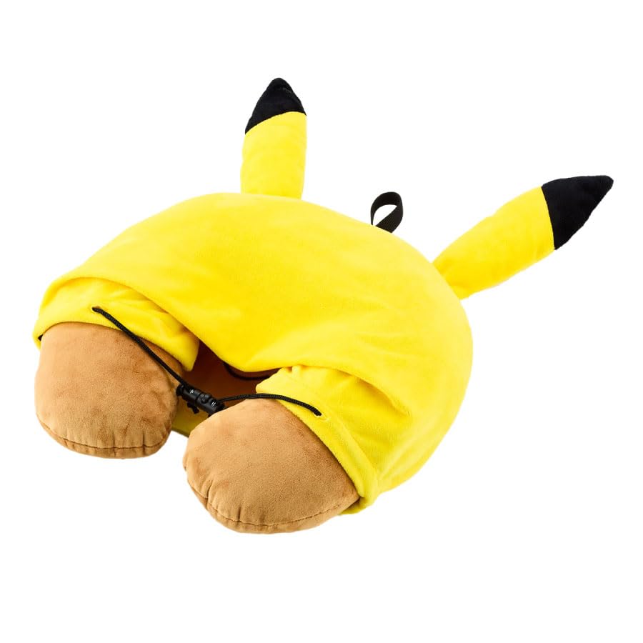 Amazon｜ポケモン フード付きネックピロー ピカチュウ イエロー 