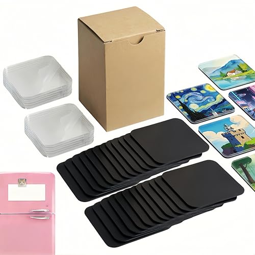 Kit de 24 imanes acrílicos transparentes cuadrados