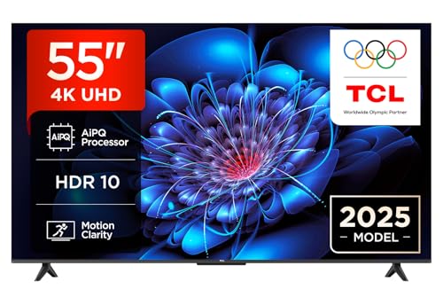 TCL 55P6K TV LED Direct da 55', TV HDR 4K, Smart TV con tecnologia Google TV (Dolby Audio, Motion Clarity, compatibile con Google Assistant e Alexa)
