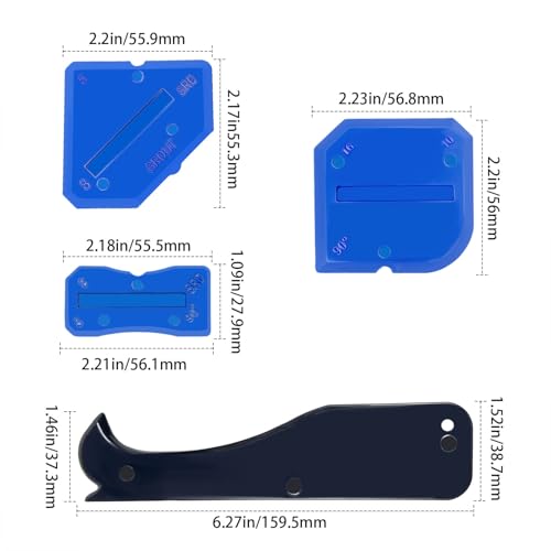 Caulking Tool Kit, with 4 Pcs Caulking Tools, Caulk Finishing Tool, Grout Scraper, Caulking Removal Tool, for Kitchen Bathroom Floor Sink Joint, Sealant Finishing Tool