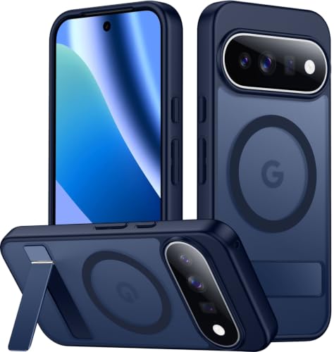 Image of SPIDERCASE Magnetic for Google Pixel 11 Pro XL Case,Built-in Stand,Blue | [3 Stand Ways] Invisible Kickstand|Translucent Matte|Drop Protection| Shockproof Slim Case