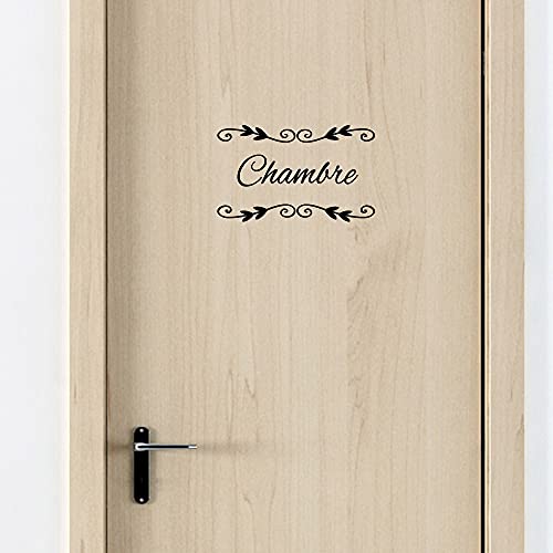 Sticker Porte - Sticker Mural - Chambre - Couleur Noir Brillant - Dimensions : 21 x 13 cm - Décoration pour Porte - Autocollant Porte