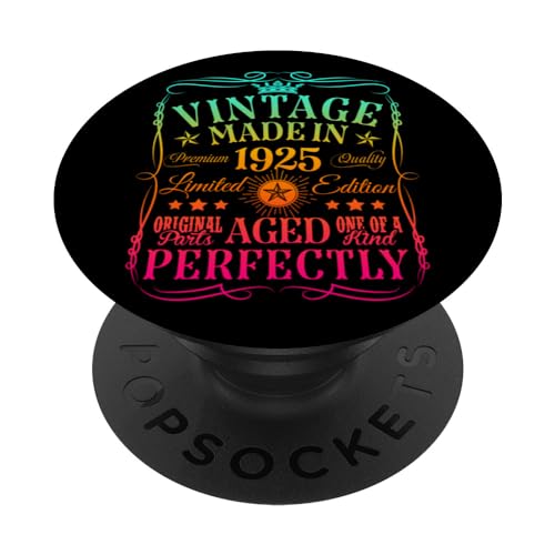 Decoraciones vintage de 99 cumpleaños vintage de 1925 99 cumpleaños PopSockets PopGrip Intercambiable