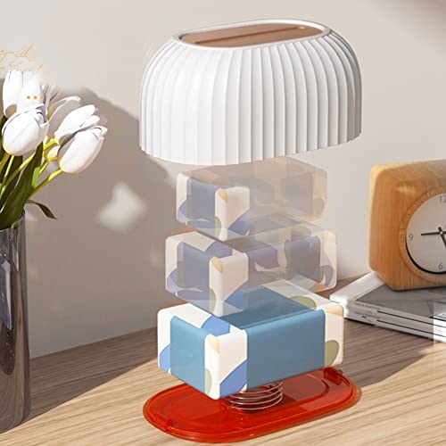 Acfthepiey Gestreepte Papieren Doos Desktop Europese Stijl Natte Tissue Box Huishoudelijke Verwijderbare Tissue Box Met Lente Automatische Lifting, B - Afbeelding 3