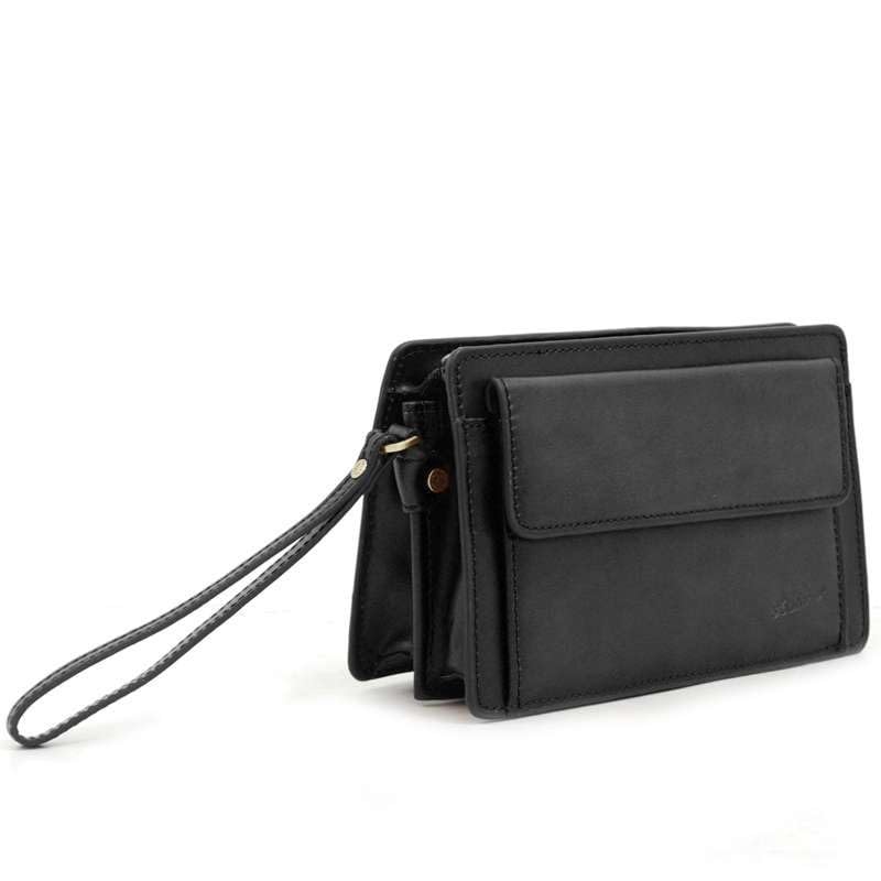 Katana - Pochette Homme en Cuir - Noir - 23.5 x 15 x 8 cm - Noir