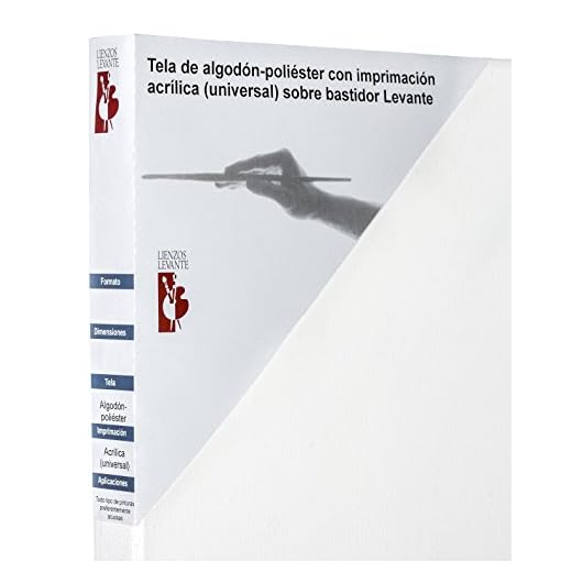 Lienzos Levante Lienzo de Algodón en Blanco, Listones 46x17 mm, Imprimación Acrílica, 162x97 cm 100M