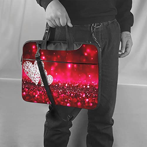 Maletín para portátil unisex con estampado de corazones blancos miniatura 6