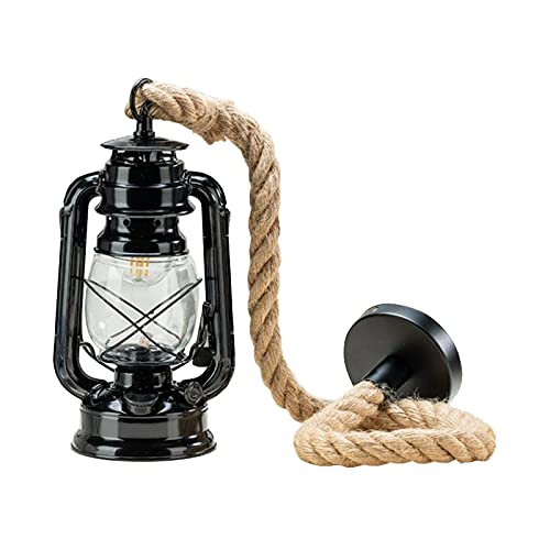 Suspension vintage en laiton et corde naturelle haut de gamme