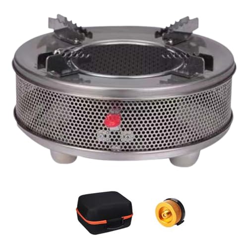 Yiju Portable Gas Burner for Camping and Outdoor Cooking, Argent