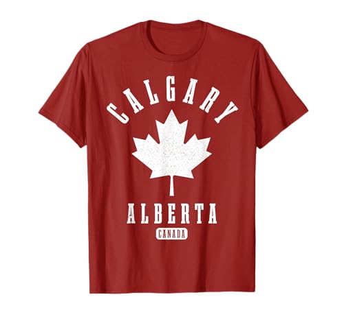 Calgary Alberta Canada Vintage Pride Canadian Flag T-Shirt