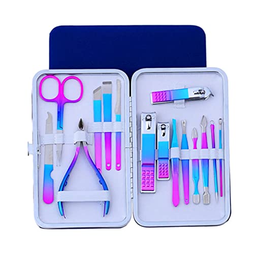 HSOYGE Juego de cortaúñas de Alta precisión de Acero Inoxidable, Kit de pedicura, Lima, Tijeras afiladas y cortaúñas