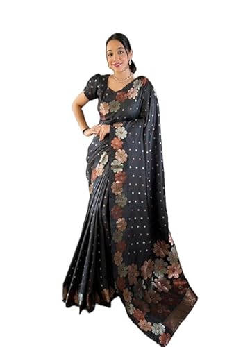 Womens Pure Banarasi Soft Silk Saree Kanjivaram Style Sarees With