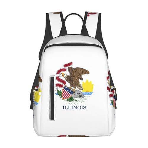 Sac à dos imprimé Illinois noir et blanc taille unique pour voyage
