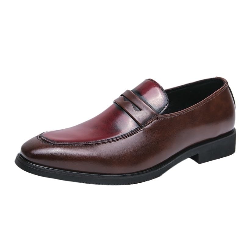 Men's Leather Loafers Pointed Shoes Casual Men Low-heel Shoes
