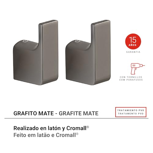 Gedy Zestaw 2 wieszaków Pirenei Gun Metal