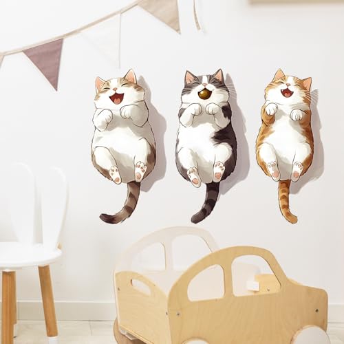 Vinilos decorativos Achang con diseño de gatos felices en acuarela miniatura 4