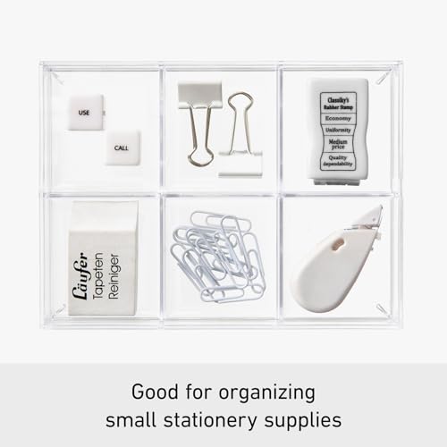 Image of Like-it | MX-T11 | System Tray | Stackable Organizer | Drawer Organizer | A6 | 6 Divide |4.53 inch x 6.06 inch x 1.18 inch | Clear |