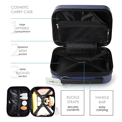 Image of TRAVELARIM Expandable 22 Inch Carry On Luggage, Navy, 22 Inch, Expandable Luggage