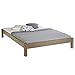 IDIMEX Lit futon Double pour Adulte Taifun 140 x 190 cm, 2 Personnes, 2 Places, pin Massif lasuré Taupe