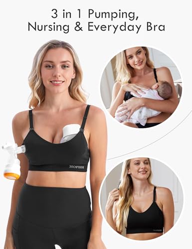 HOFISH Pumping Bra Hands Free Support Nursing & Pumping Bra in One Ultra-Soft Breast Pump Bra All Day Wear2