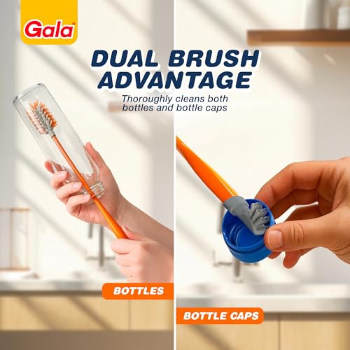 Image of Gala Antibac Bottle Cleaning Brush(1.5Ft,Orange & Gray)